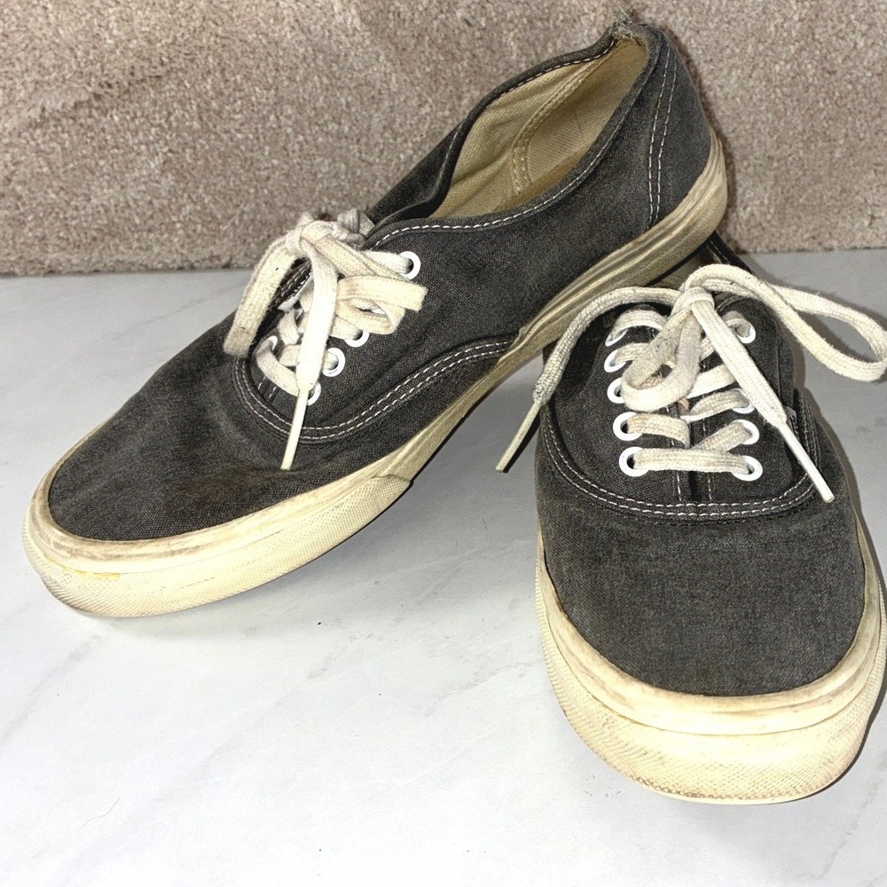 Vans Charcoal Canvas Low Top Sneakers - M 7.5 W 9 - Skater Streetwear Retro